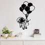 Wallity Astronaut 2 Escultura de Pared de Metal Negra